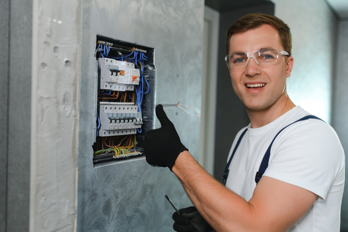 Electrician Work on an Electrical Panel