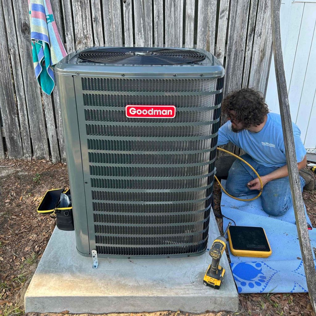 McNorton Mechanical Technician performing AC Tune Up and Repair
