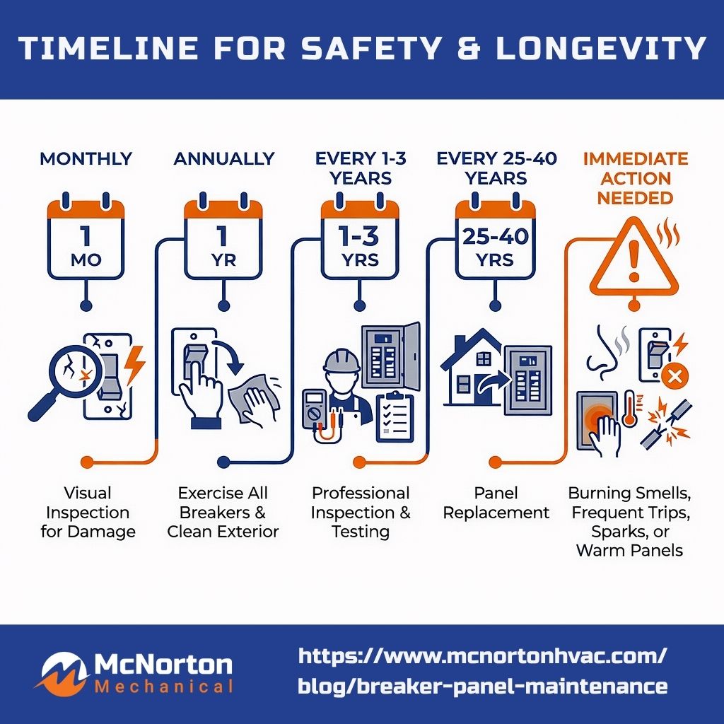 user-inserted Infographic showing breaker panel maintenance schedule